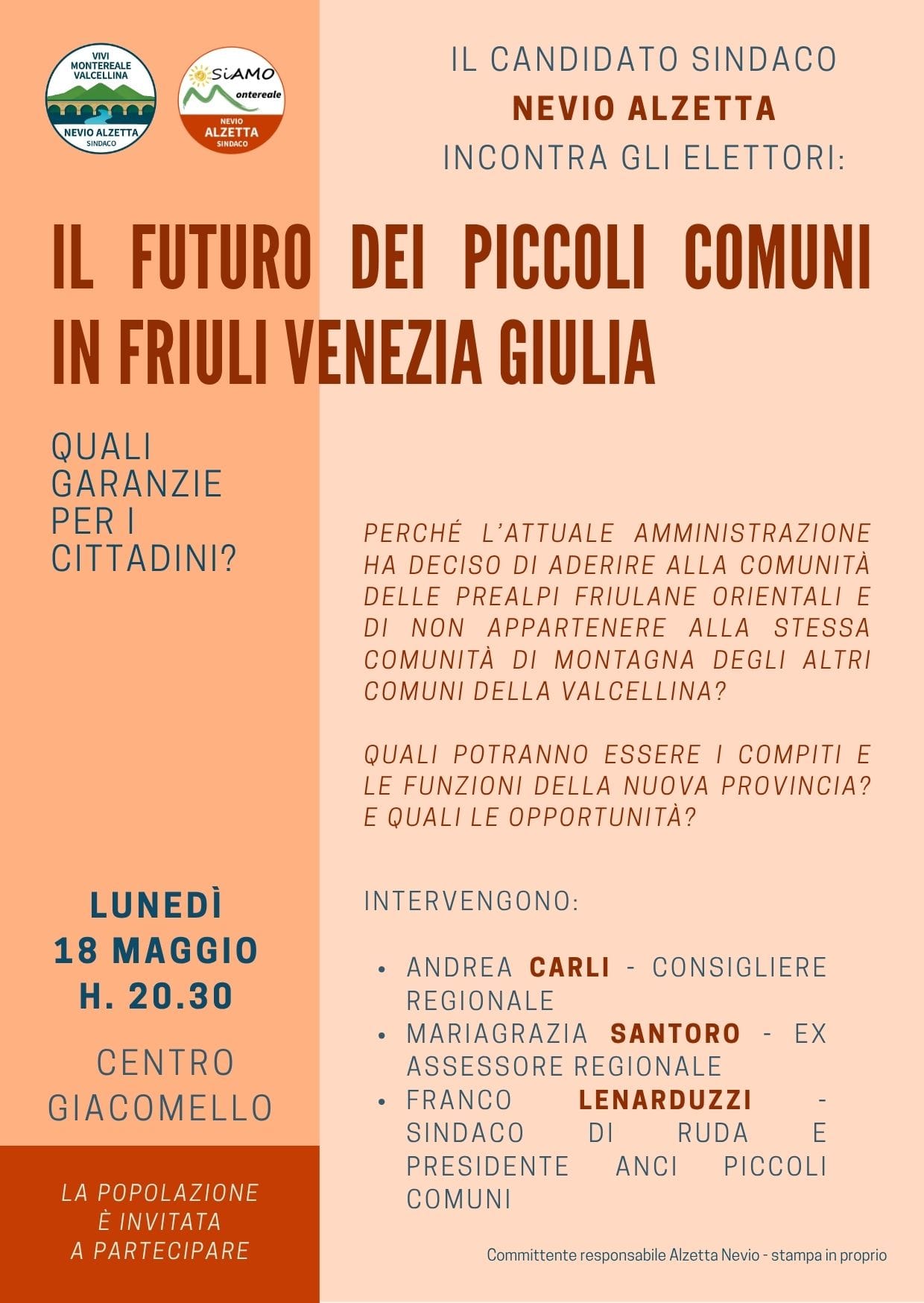 IL FUTURO DEI PICCOLI COMUNI IN FRIULI VENEZIA GIULIA _ quali garanzie per i cittadini